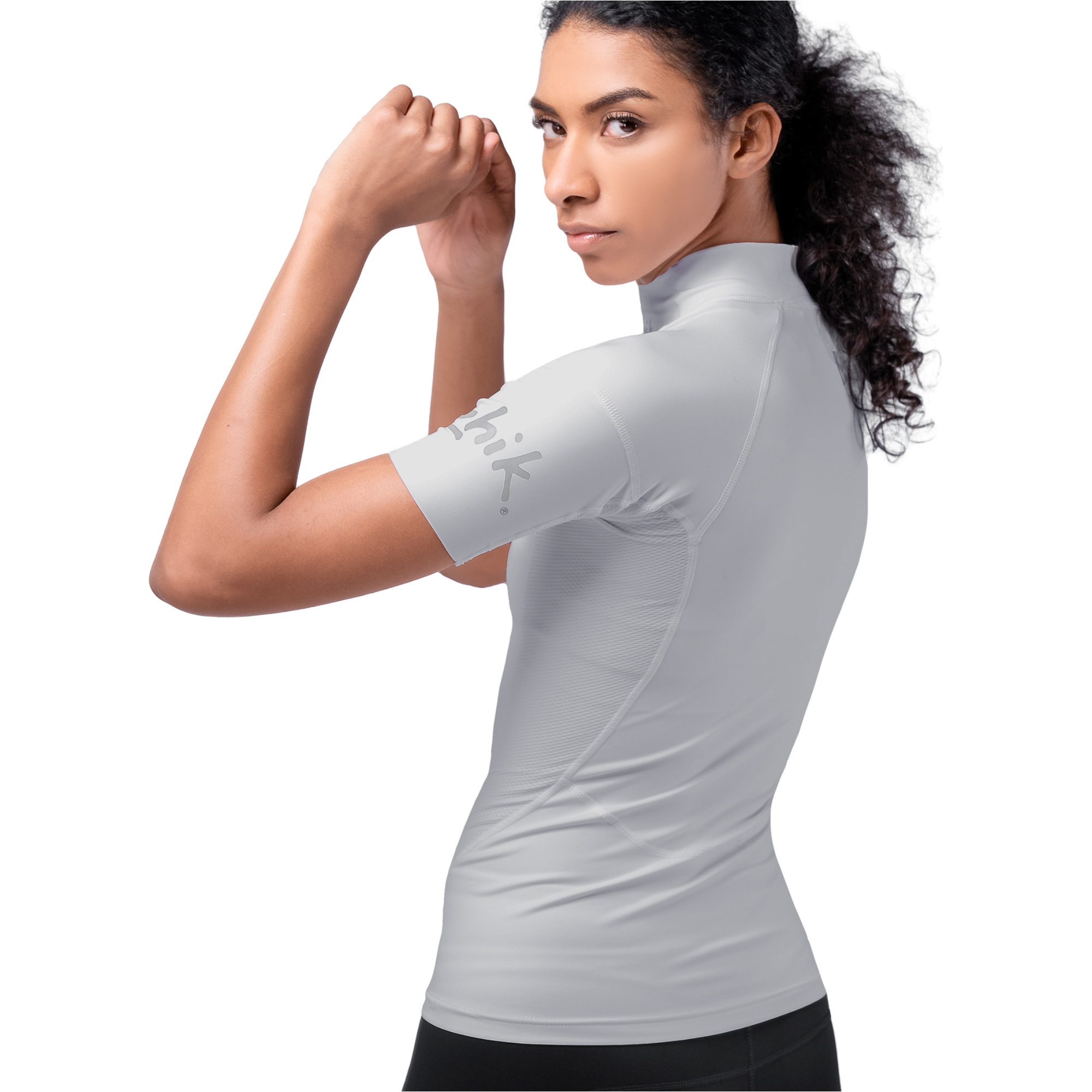 Zhik Womens Eco Spandex UPF50+ Short Sleeve Top DTP-0067-W-PLT - Platinum